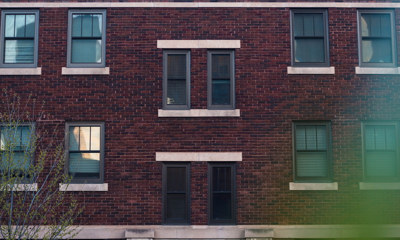 no people, entrance, high rise, urban, linen, red, row house, home decor, building, walkway, path, wall, brick wall, closed, architecture, apartment building