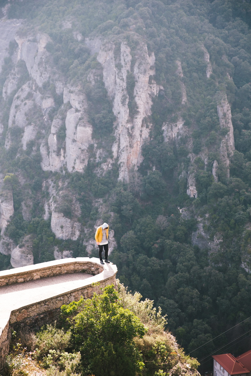 vacation, built structure, mountain, people, 2K, sunlight, monastery, high, rock, landmark, viewing, outdoor, scenic, observation, rock formation, view