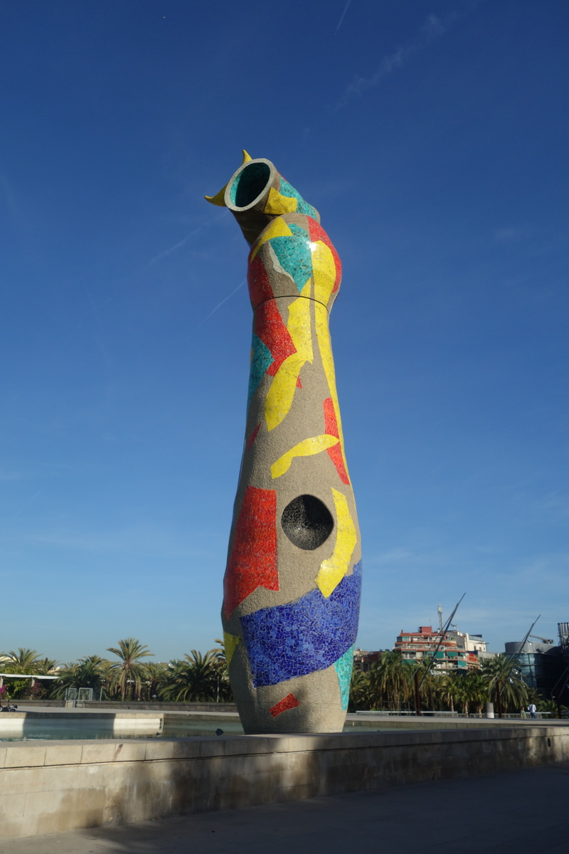 creativity, landmark, outdoors, catalonia, barcelona, culture, park, multi colored, day, spain, clear sky, human representation, 5K, art and craft, sunlight