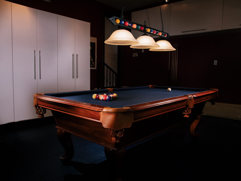 relaxation, cabinets, moody, 8ball, pool hall, electric lamp, luxury, furniture, leisure activity, pool stick, composite, pool - cue sport, pockets, home