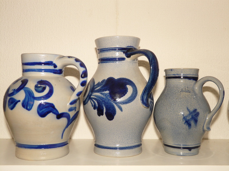 wall - building feature, art and craft, jar, wine, group of objects, pattern, blue, 2K, Water, shelf, antique, drink, indoors, still life, cup, mug, close-up