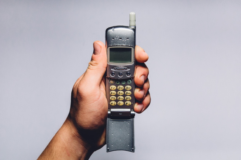 retro, hipster, mobile, white background, indoors, unrecognizable person, technology, human hand, holding, one person, gray, close-up, contact, remote