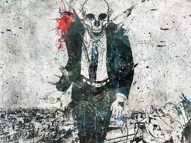 textured, building exterior, backgrounds, skull, abstract, outdoors, suits, architecture, weathered, creativity, 720P, art and craft, men, graffiti, day