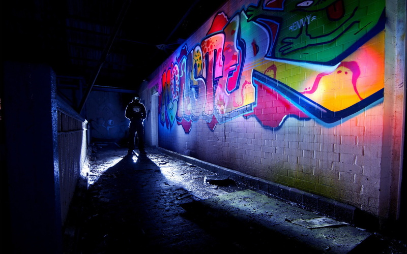 1080P, hd, digital/artwork, graffiti, wall, light, brick