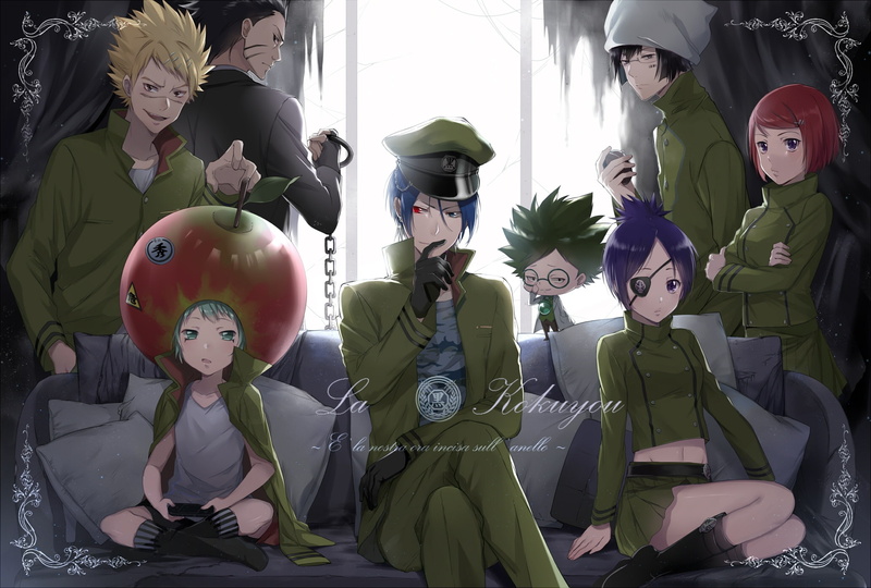 celebration, medium group of people, dokuro chrome, group, Anime, girls, people, clothing, real people, females, rokudou mukuro, men, child, sitting, women