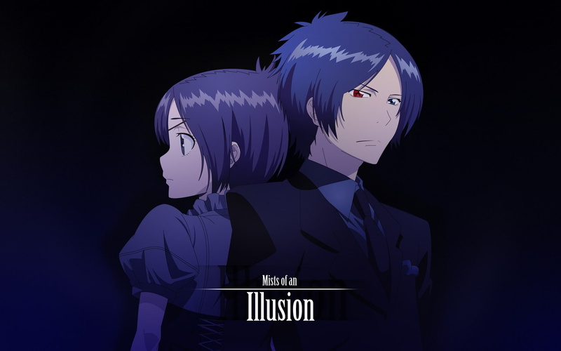 purple hair, Chrome Dokuro, Katekyo Hitman Reborn!, dress, Rokudo Mukuro, 1080P, red eyes
