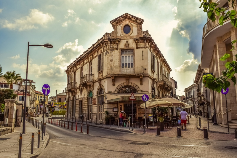 outdoors, history, brown, white, nature, beside, 5K, limassol, building, neoclassic, built structure, group of people, building exterior, cloudy, travel destinations