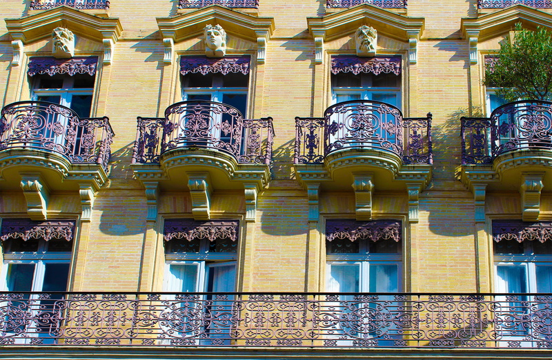railing, history, ironwork, building exterior, windows, neoclassical, window, architectural column, low angle view, architecture, full frame, day, ornate