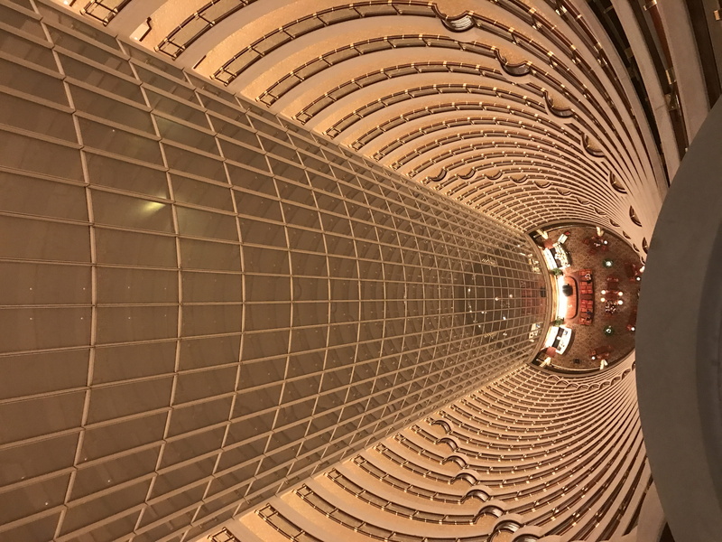ceiling, 4K, hotel, hanging, jin mao tower, sunlight, architecture, ornate, the past, built structure, wealth, lobby, architectural feature, no people