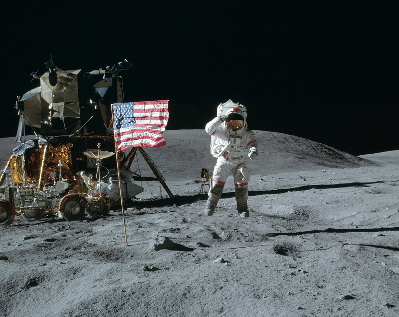 USA, standing, space helmet, helmet, nature, protective workwear, America, men, headwear, flag, exploration, night, space suit, outdoors, jump, people