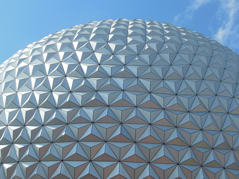 external, architecture, pattern, earth, built structure, triangle, abstract, disney, 4K, epcot, architectural feature, cloud - sky, orlando, parks, travel destinations