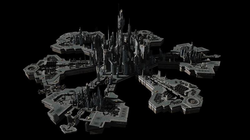 art, atlantis, buildings, skyline, architecture, cityscapes, stargate, d, 1080P, render, hd