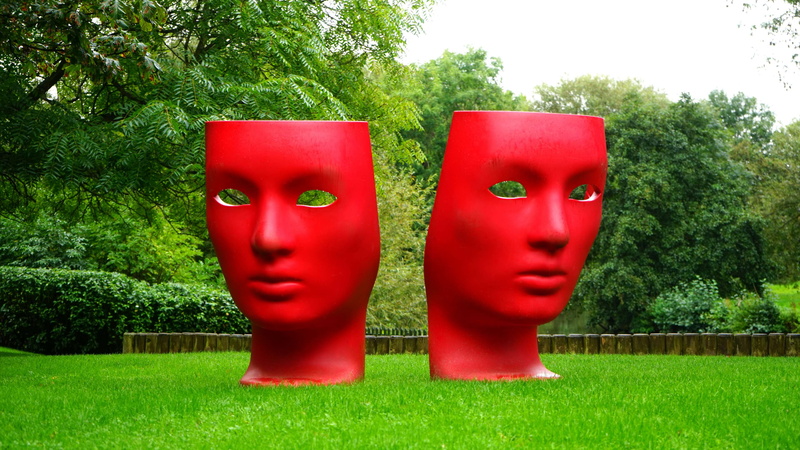 design, grass, 4K, lawn, summer, growth, red, outdoors, nature, human representation, theatrical, drama, sculpture, day, creative, entertainment, art