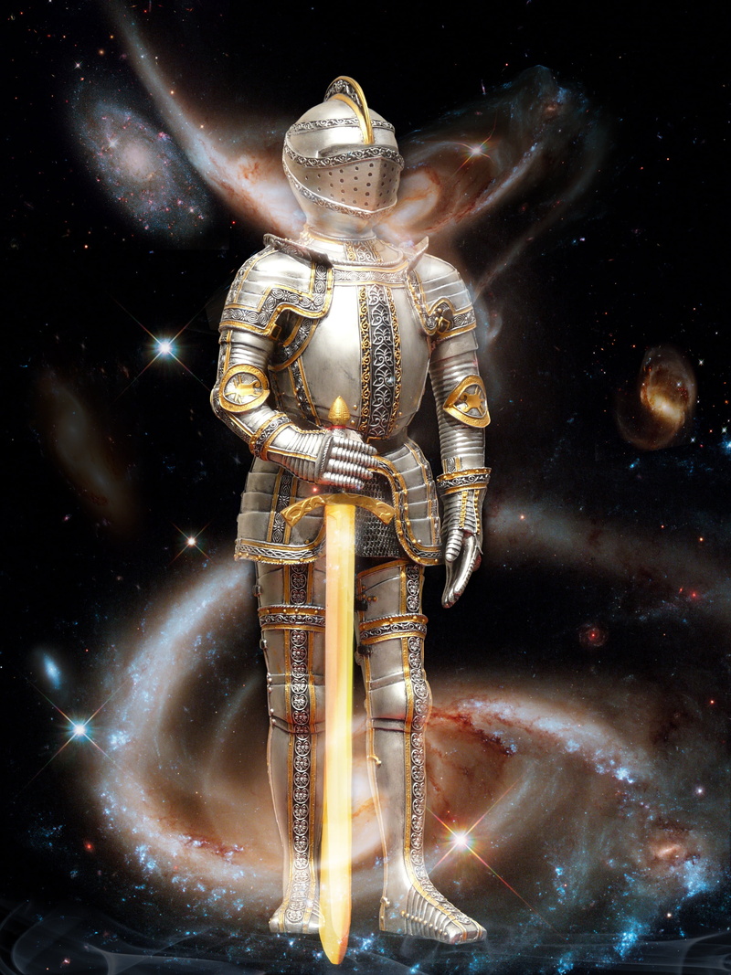 creativity, warrior, religion, no people, energy, human representation, sculpture, forward, gold colored, fantasy picture, night, knight, science, belief