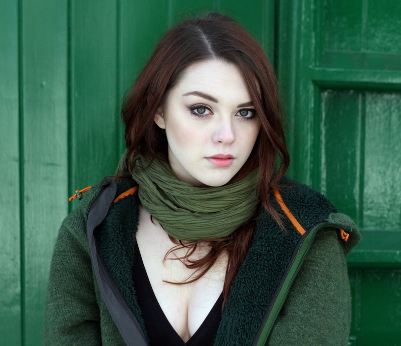 teenager, front view, adult, brown hair, green jacket, looking at viewer, women outdoors, headshot, portrait, hairstyle, clothing, hair, contemplation