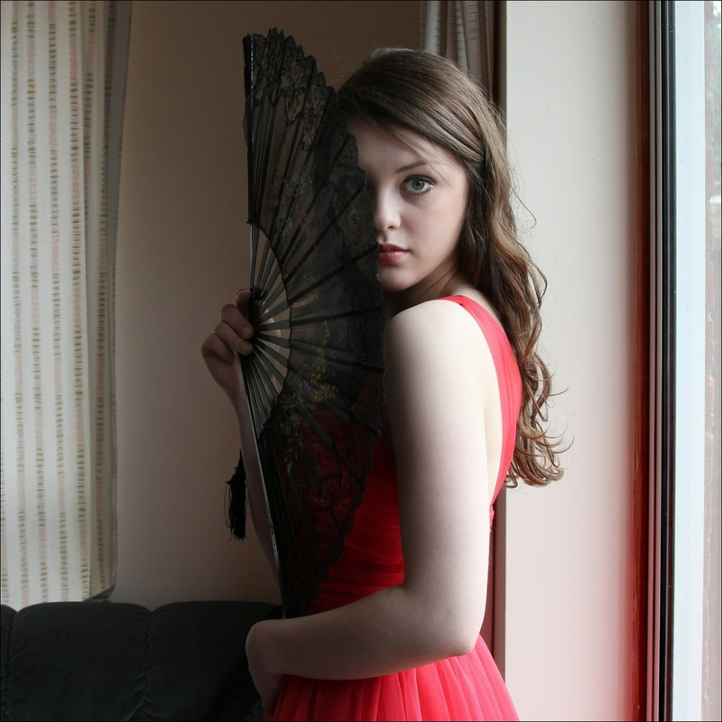 Imogen Dyer, fans, face, adult, window, hair, red dress, dress, women, fashion, emotion, clothing, standing, one person, beautiful woman, home interior