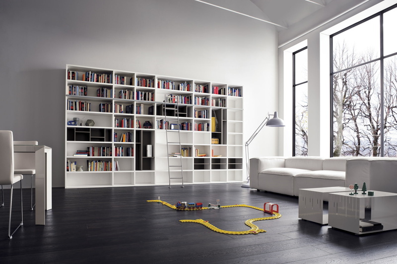 train, design, 1080P, modern, set, library, sofa, furniture, racks, toy, white, interior