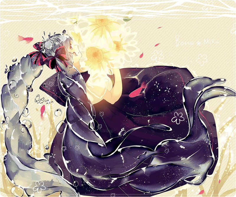 sailor, daisy, pleated, hatsune, 720P, vocaloid, (flower), miku, collar