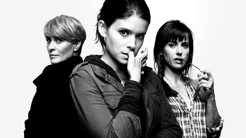 Kate Mara, actresses, TV series, Zoe Barnes, Janine Skorsky, black and white, Constance Zimmer, Claire Underwood, House of Cards, 1080P, Robin Wright