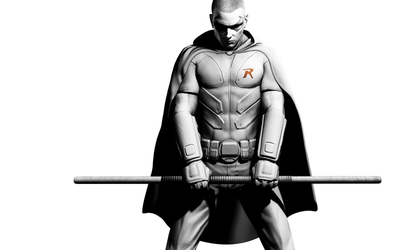 human representation, technology, cut out, statue, white background, craft, figurine, Batman arkham city, studio shot, 2K, male likeness, robot, representation