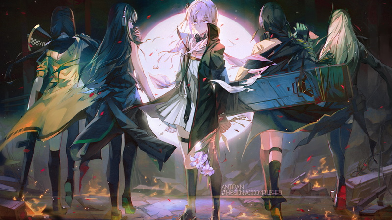 ST AR-15 (Girls Frontline), M16a1 (Girls Frontline), Video Game, Anime, Girls Frontline, RO635 (Girls Frontline), 4K, M4A1 (Girls Frontline)