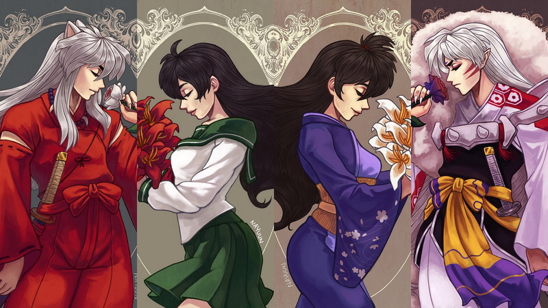 InuYasha, InuYasha (Character), Rin (InuYasha), Kagome Higurashi, Anime, Sesshōmaru (InuYasha), 1080P