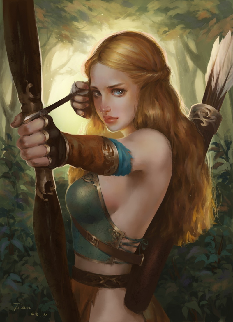1080P, young women, long hair, beauty, portrait, fashion, fantasy, bow, hairstyle, beautiful woman, young adult, forest, looking at camera, adult, clothing