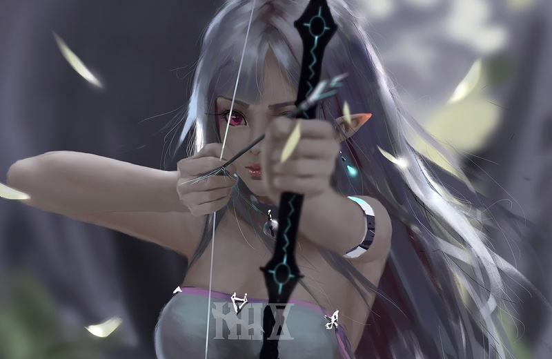 warrior, digital art, anime, archer, 1080P, Ydiya Kai, women, fantasy art, anime girls, fantasy girl, weapon, arrows