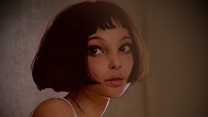 female, human body part, contemplation, illustration, close-up, wall - building feature, movies, Natalie Portman, hair, women, beauty, hairstyle, human face