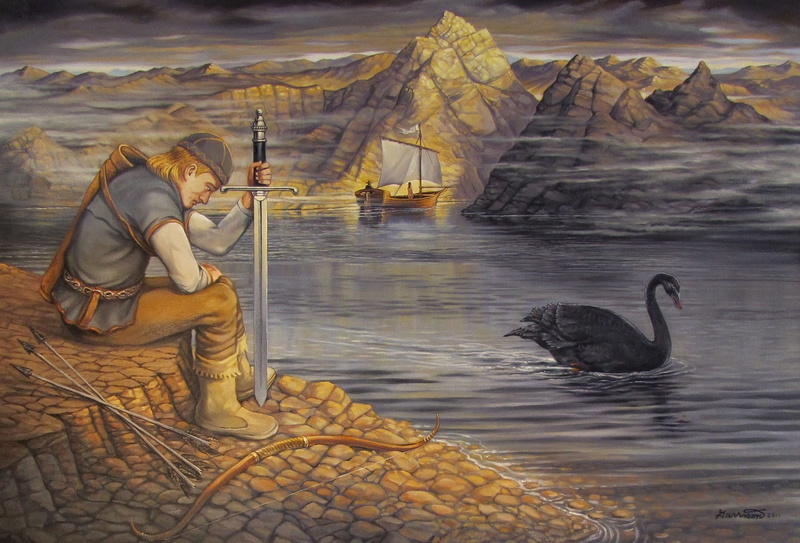 bow and arrow, The Lord of the Rings, vertebrate, animals in the wild, sword, sea, real people, 720P, river, side view, men, day, animal wildlife, nature