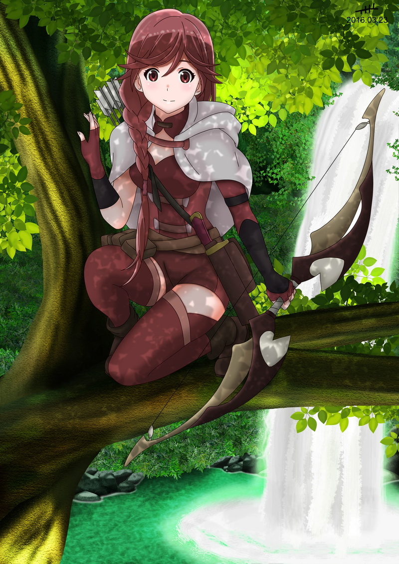 leisure activity, tree, obscured face, anime girls, full length, costume, disguise, females, long hair, Yume (character), representation, mask, real people