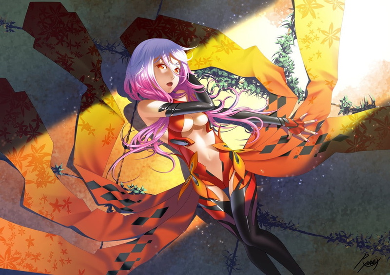 one person, Guilty Crown, Yuzuriha Inori, 480P, indoors, young women, representation, young adult, front view, women, real people, three quarter length