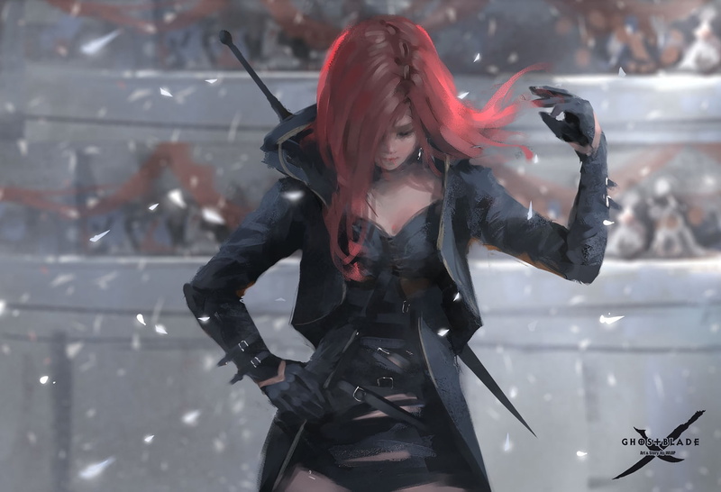 Girl, 1080P, Ghost blade, Art, Wlop