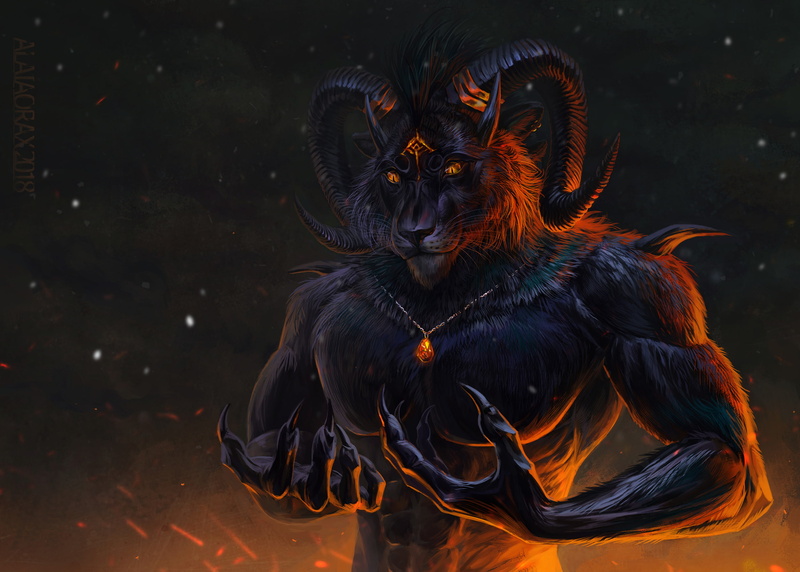 (anthropomorphic), 1080P, chimera, horns, demon, animal, furry
