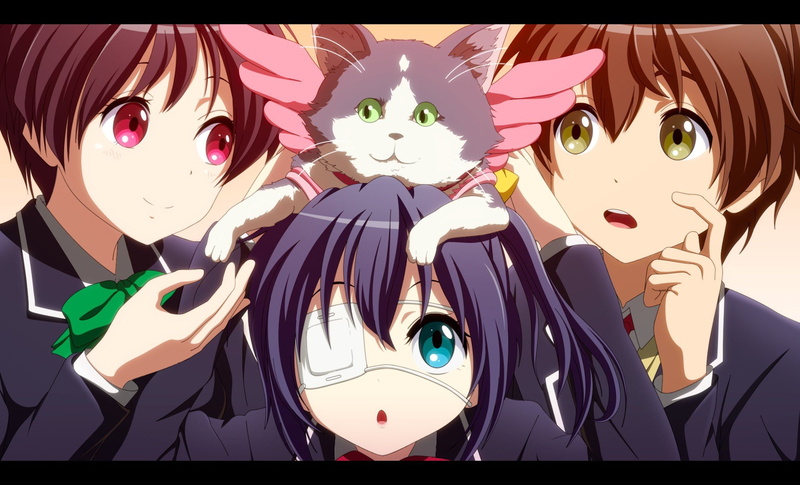 1080P, Togashi Yuta, anime, chimera, Takanashi Rikka, Tsuyuri Kumin, Chuunibyou Demo Koi Ga Shitai!