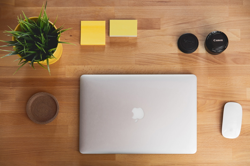 plant part, food and drink, desk, business, computer, wireless technology, camera lens, mac, plant, paper, copy space, flatlay, blank, indoors, communication
