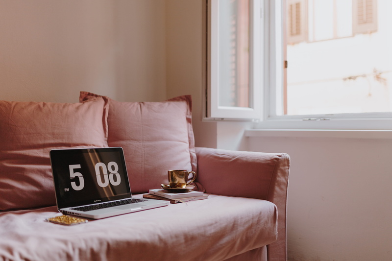 day, bed, pillow, window, room, home office, chair, communication, furniture, sofa, no people, indoors, bedroom, study, 5K, female office, number, domestic room