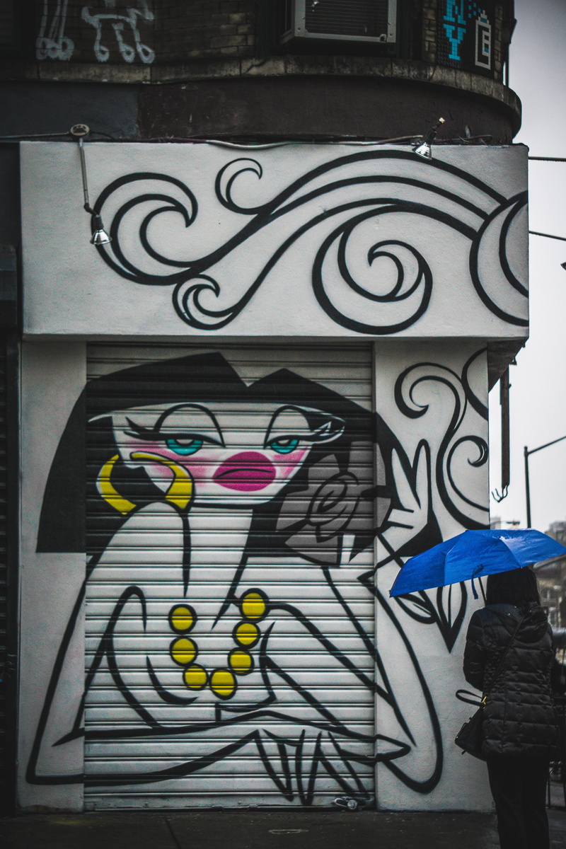 grey, soho, city, 5K, mural, multi colored, built structure, rainy, communication, black, outdoors, graffiti, traveller, human representation, spray, mac