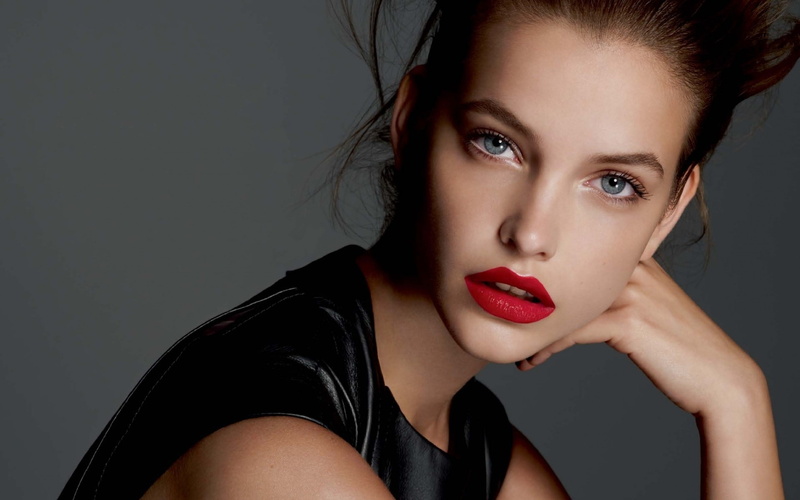 s, women, lips, palvin, top, tank, crewneck, barbara, red, Barbara Palvin, Victoria Secret Angel, 1080P, fashion model, black
