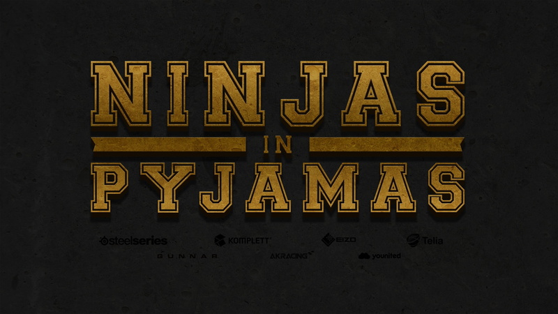 text, ninjas, Ninjas In Pyjamas, Counter-Strike: Global Offensive, studio shot, neon, 2K, sign, pyjamas, architecture, close-up, video games, yellow, black background
