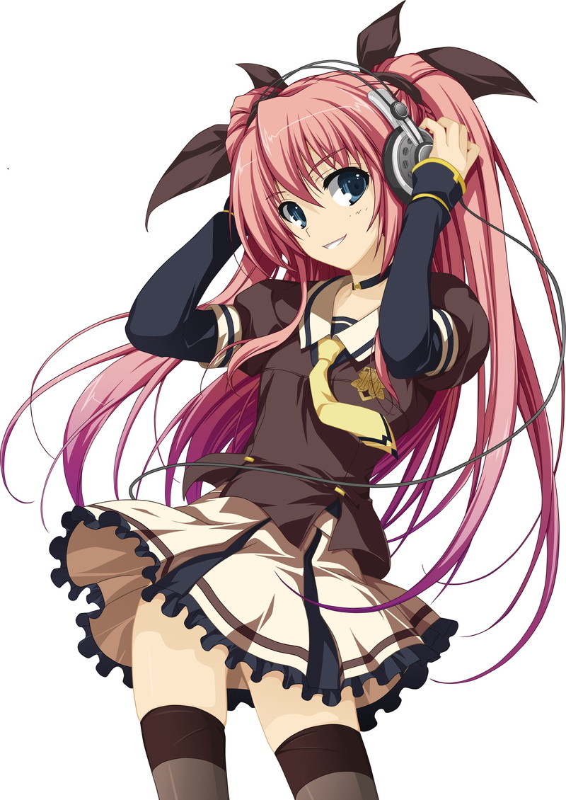 men, one person, festival, headphones, Akatsuki no Goei, lifestyles, studio shot, indoors, young adult, representation, anime girls, standing, white background
