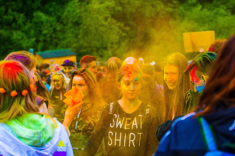Holi, festival, outdoors, animals, man, adult, tradition, men, multi colored, 2017, yellow, green, stroll, childrens pajamas, lifestyles, kangaroo, women