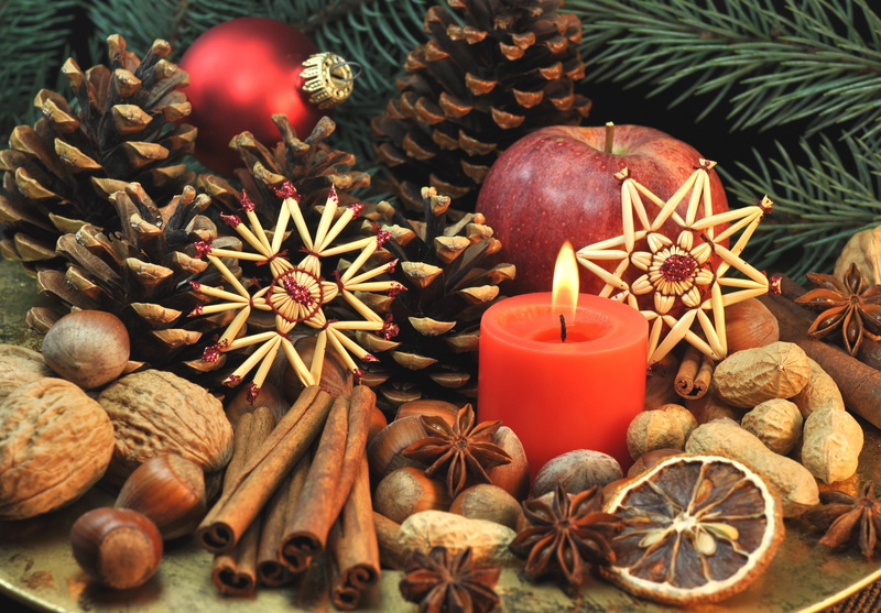 4K, sweets, New Year, Xmas, fruit, decoration, cinnamon, Merry, nuts, cookies, Christmas