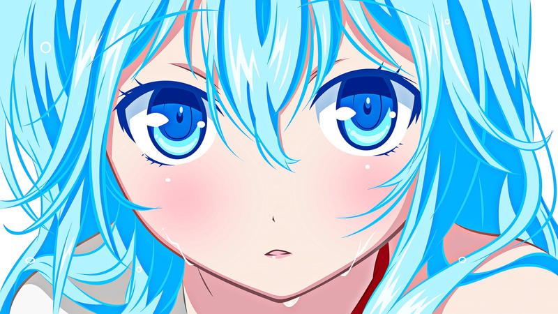 red, white color, short hair, multi colored, anime girls, indoors, water, sunlight, close-up, no people, blue, Denpa Onna To Seishun Otoko, 1080P, nature
