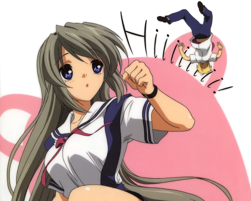 cut out, studio shot, close-up, 2K, Clannad, Sunohara Youhei, people, communication, purple, lifestyles, white background, social issues, human representation