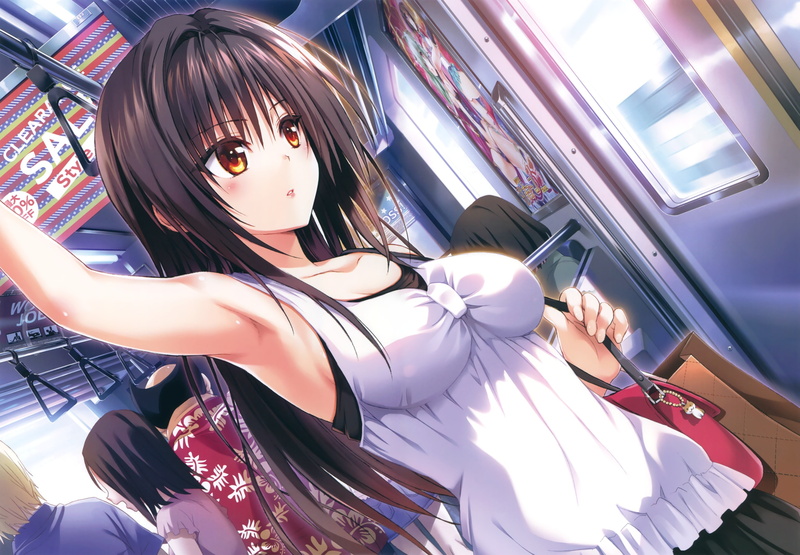 train, anime, standing, long hair, Kotegawa Yui, real people, casual clothing, women, 2K, leisure activity, To Love-ru, bangs, young adult, innocence