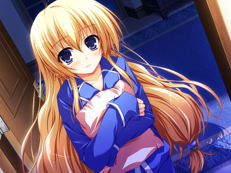 akatsuki, game, shunsaku, tomose, blonde, eyes, blue, goei, kurayashiki, 720P, tae, long, hair, pajamas