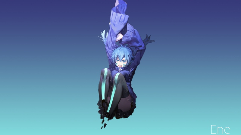 anime girls, digital composite, flowering plant, copy space, clothing, full length, one person, colored background, mid-air, 1080P, blue background, flower