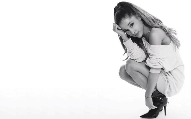 innocence, monochrome, copy space, hair, sitting, 1080P, contemplation, one person, lifestyles, leisure activity, child, real people, Ariana Grande, childhood