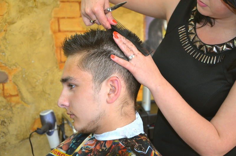 Beauty Salon, young adult, hand, cutting hair, two people, barber, customer, human body part, fashion, hair, combing, women, cutting, hair salon, Hair Styling